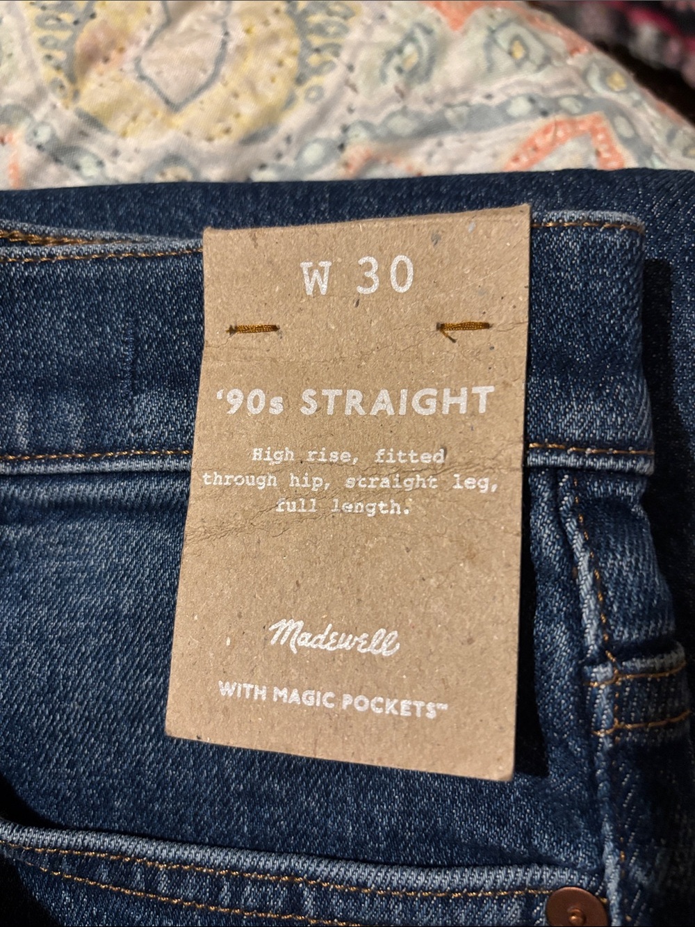 Madewell Dark Blue Straight High-Rise Jeans